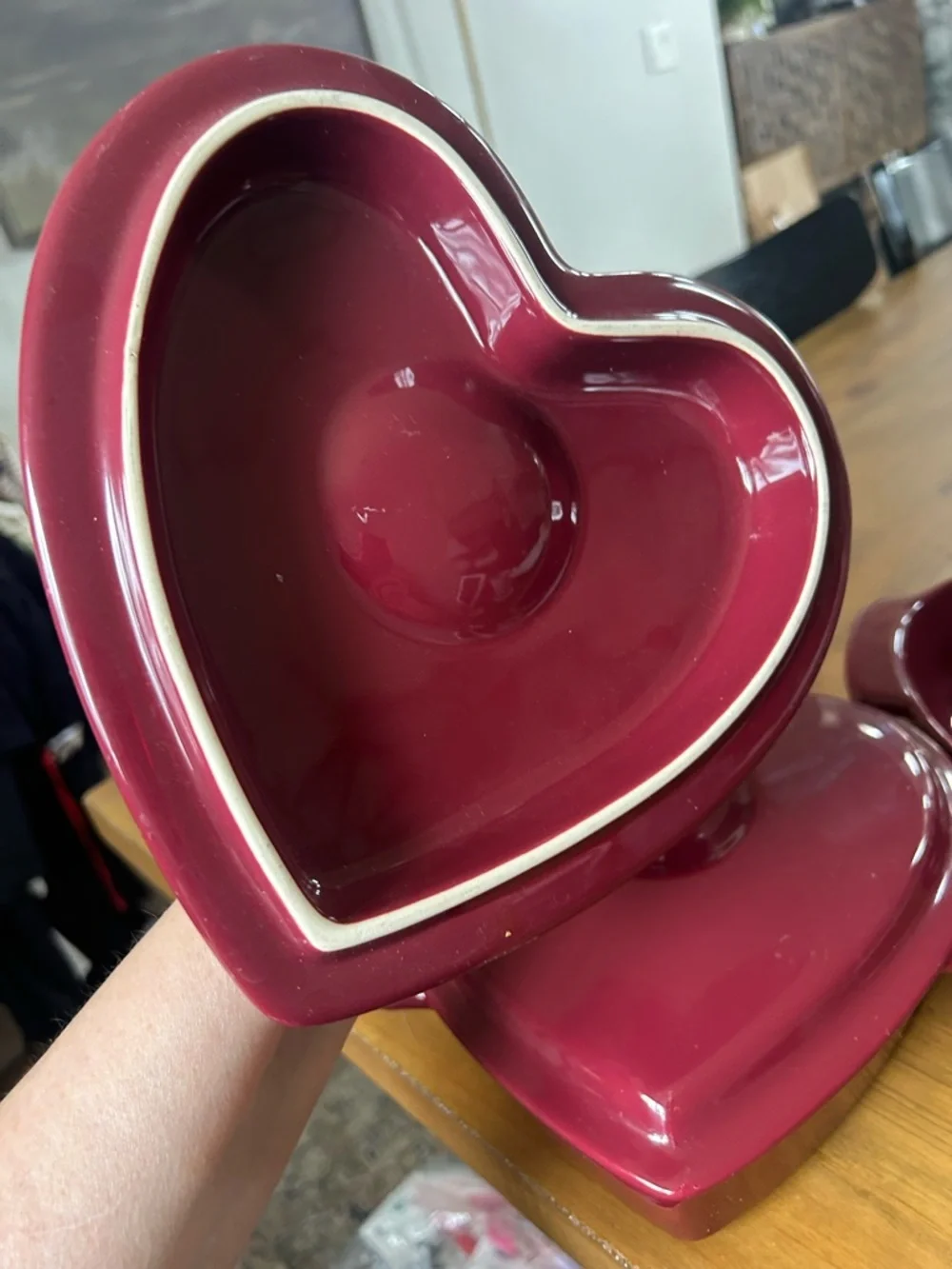 Chantel Red Heart-Shaped Covered Casserole Dish - Set of 2